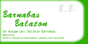 barnabas balaton business card